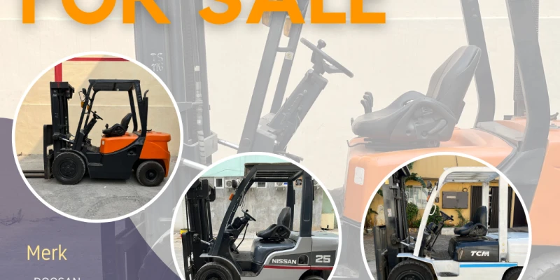 Dijual Forklift Second Merk Doosan, Hangcha, Nissan